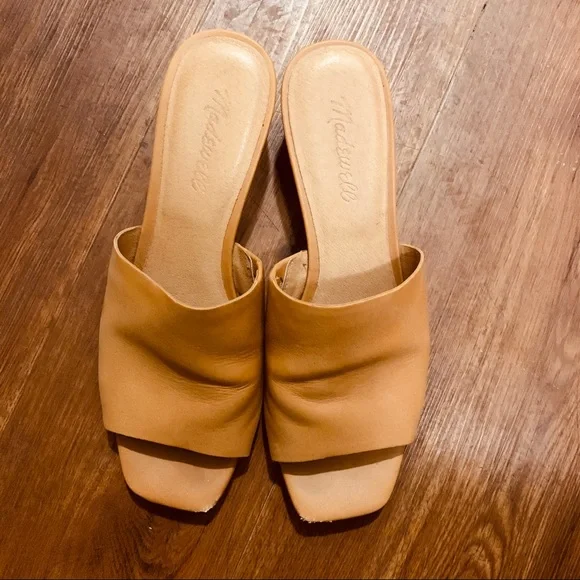 Madewell The Stacey Wedge Slide Sandal In Desert Camel size 7.5 Leather - Picture 9 of 9